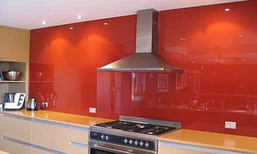 Tempered Lacquered Kitchen Splashback orange 700x500